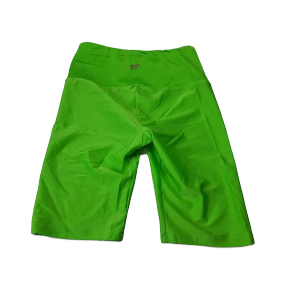 Goldsheep Basic Neon Green Biker Shorts Size M Womens - Picture 1 of 7
